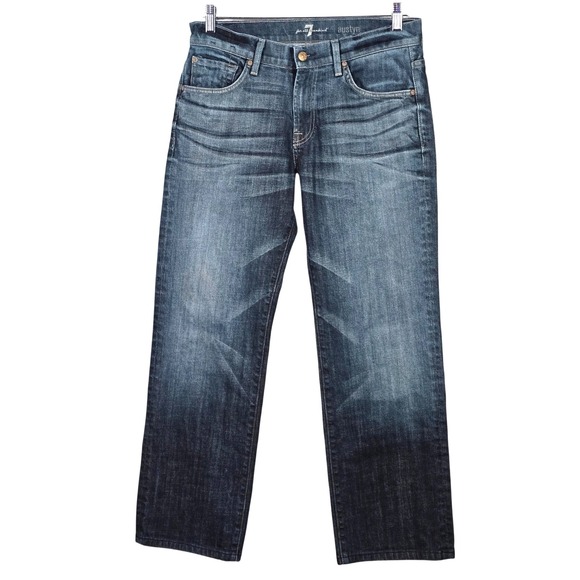 7 For All Mankind Other - 7 For All Mankind Austyn Relaxed Straight  Dark Wash Blue Jeans Mens 32x29